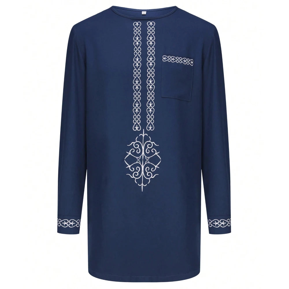 Ensemble Kaftan Africain Homme 2 Pièces – Costume Brodé Manches Longues – CLEVI Paris