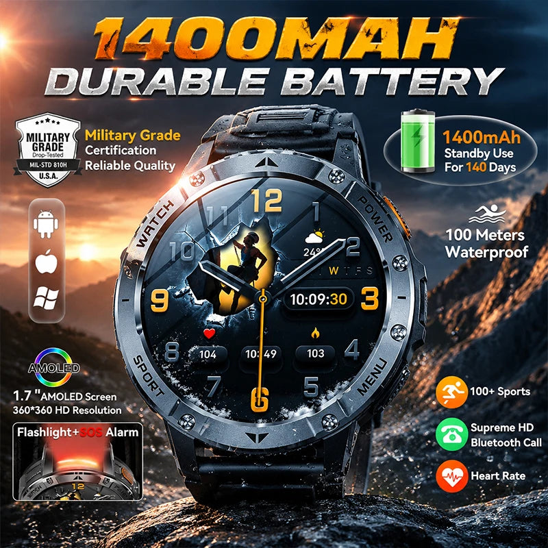 Montre AK112 AMOLED 1,7″ 1400 mAh – CLEVI Paris