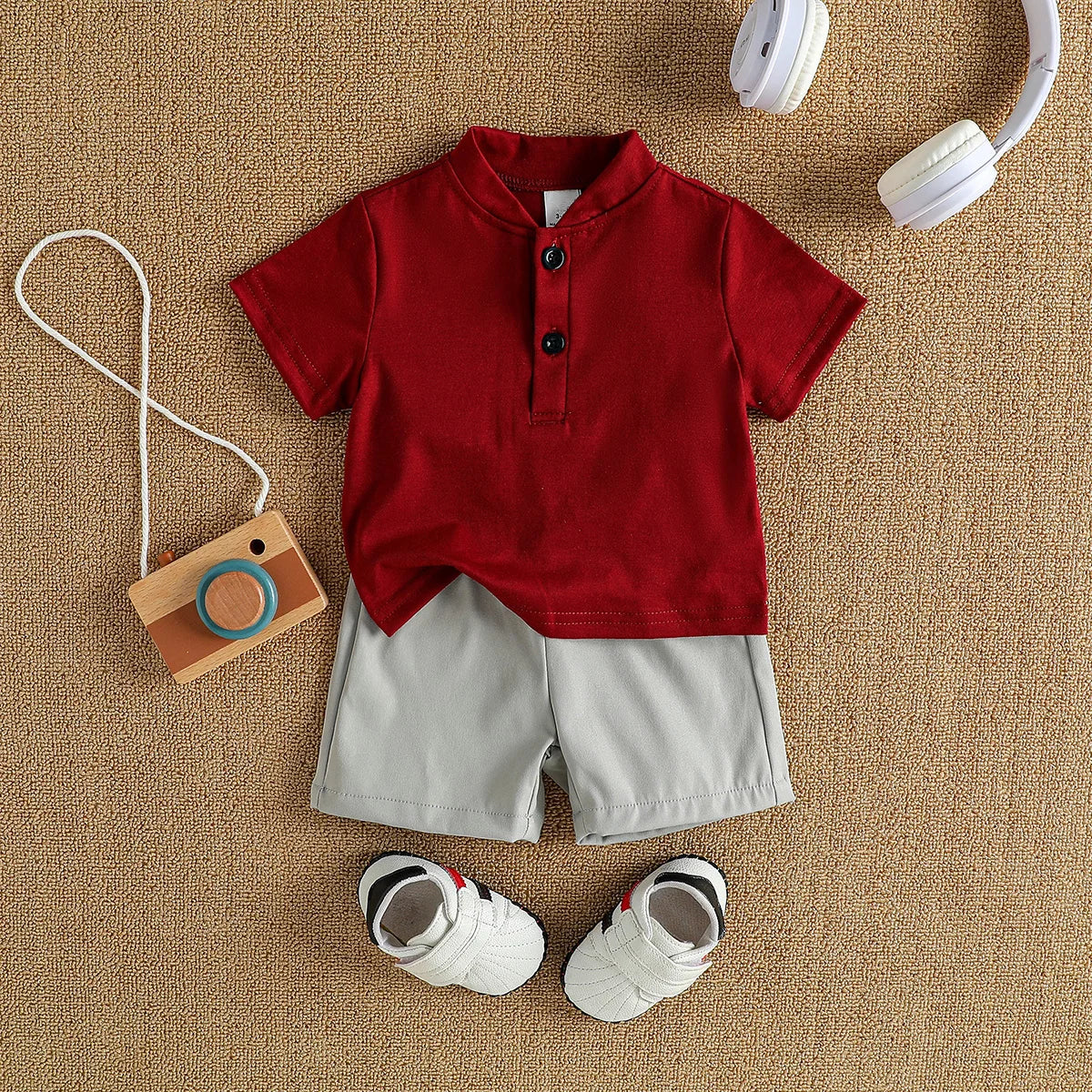 Ensemble bébé garçon T-shirt et short uni – CLEVI Paris