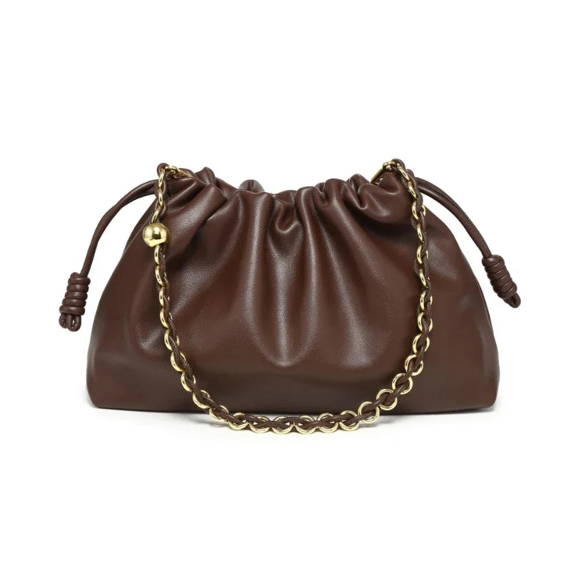 Sac Seau Femme Plissé Nuage Bandoulière Chaîne 6 Coloris – CLEVI Paris