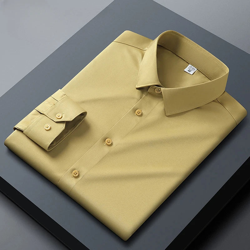 Chemise homme en polyester, col V – CLEVI Paris