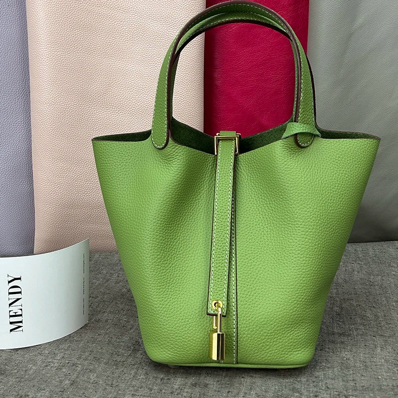 Sac Seau Cuir Togo Véritable Femme 2 Tailles Quincaillerie Or/Argent – CLEVI Paris