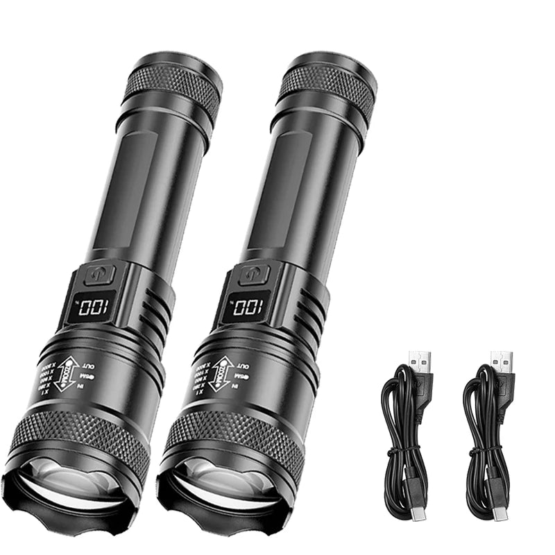 Lampe Torche LED 2000 Lumens Zoom Tactique Rechargeable USB-C – CLEVI Paris