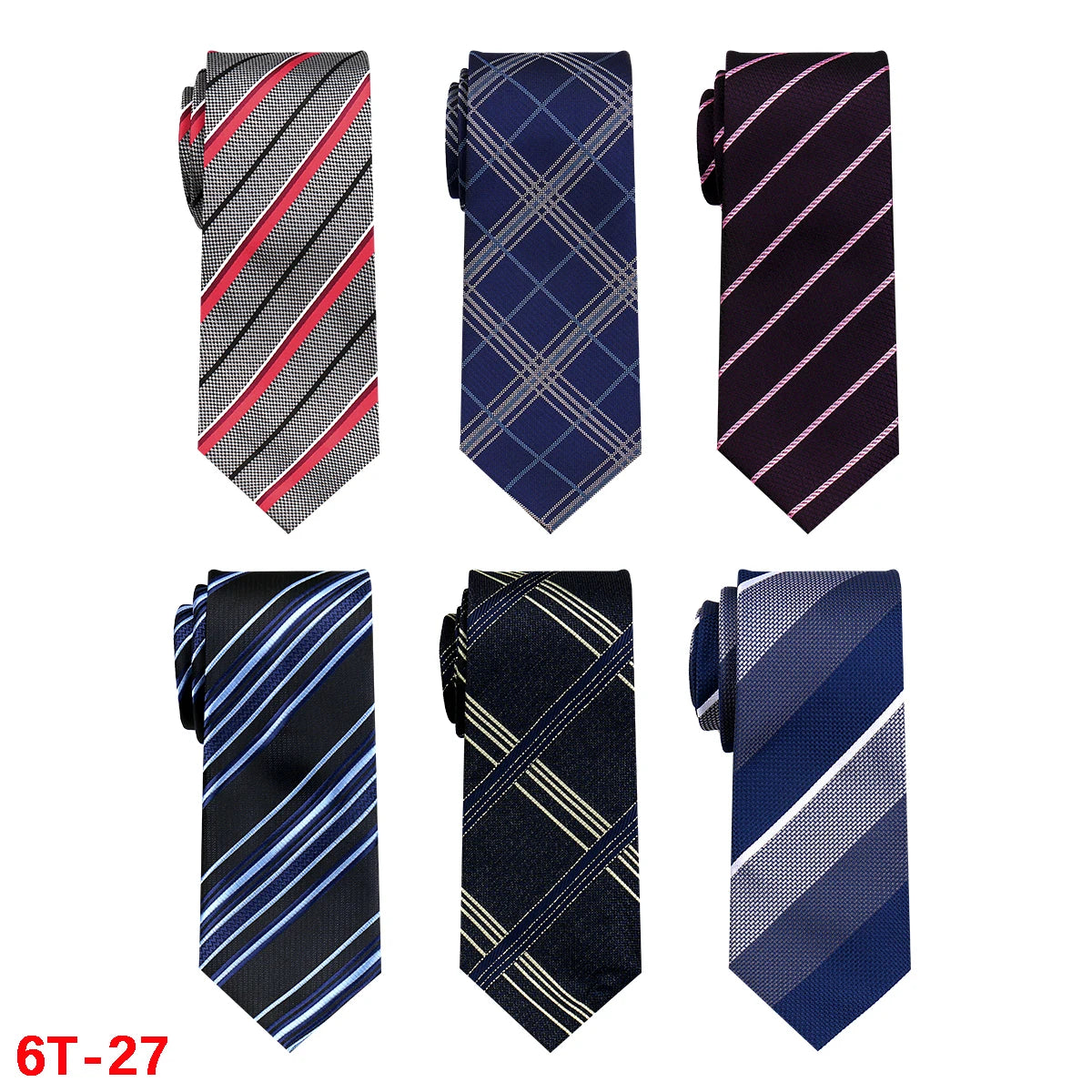 Lot de 6 cravates homme jacquard – CLEVI Paris