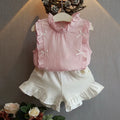 Ensemble fille haut et short en coton mélangé – CLEVI Paris