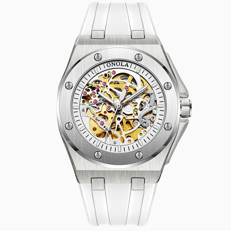 Montre Mécanique Automatique Homme Squelette Lumineux Bracelet Silicone – CLEVI Paris