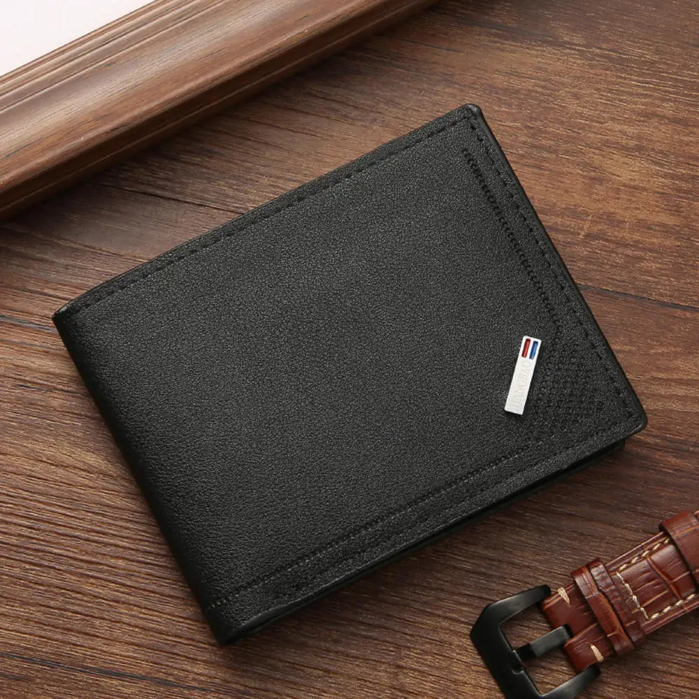 Portefeuille Court Homme Cuir PU Vintage — Slim, Porte-Cartes, Noir, Marron & Café | CLEVI Paris