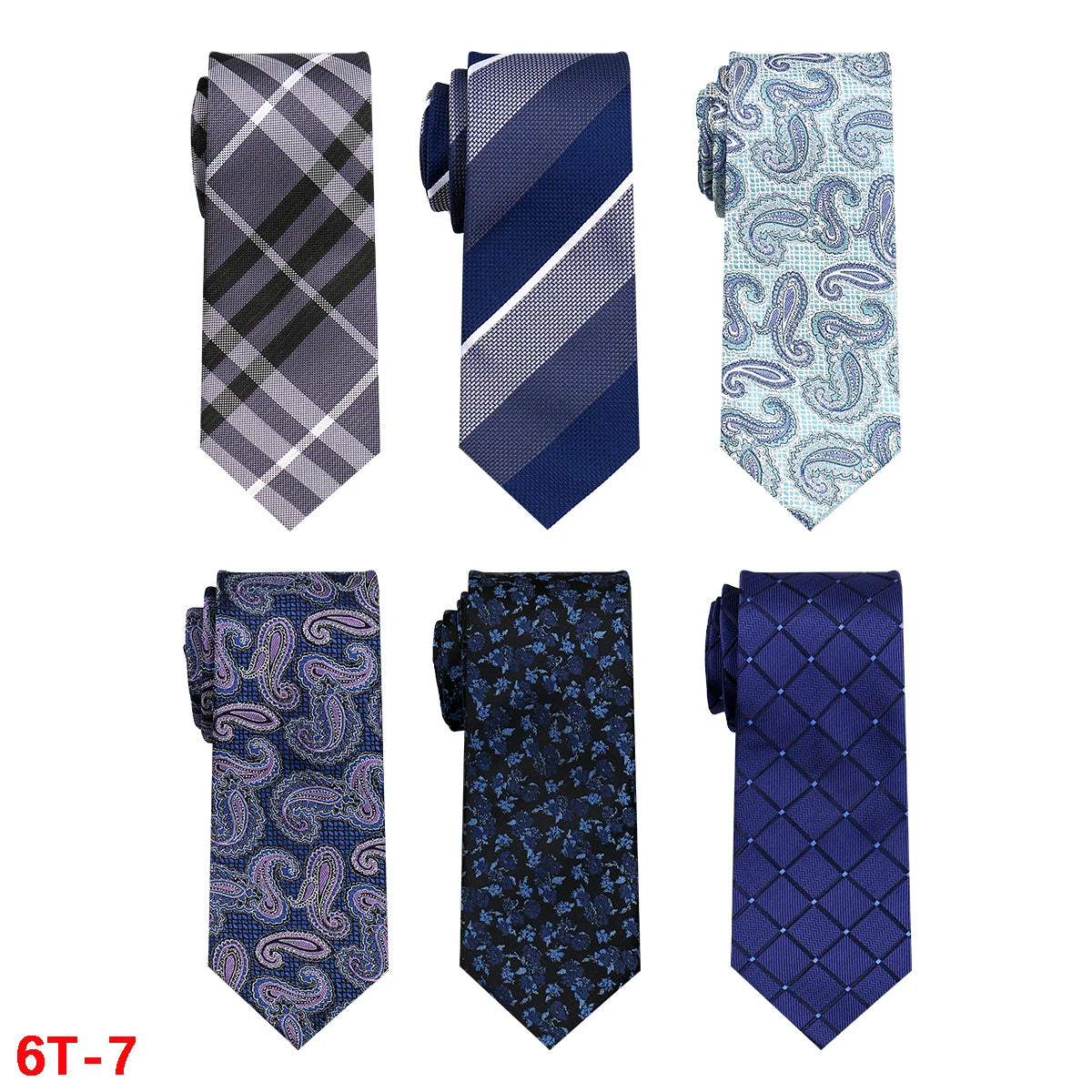 Lot de 6 cravates homme jacquard – CLEVI Paris