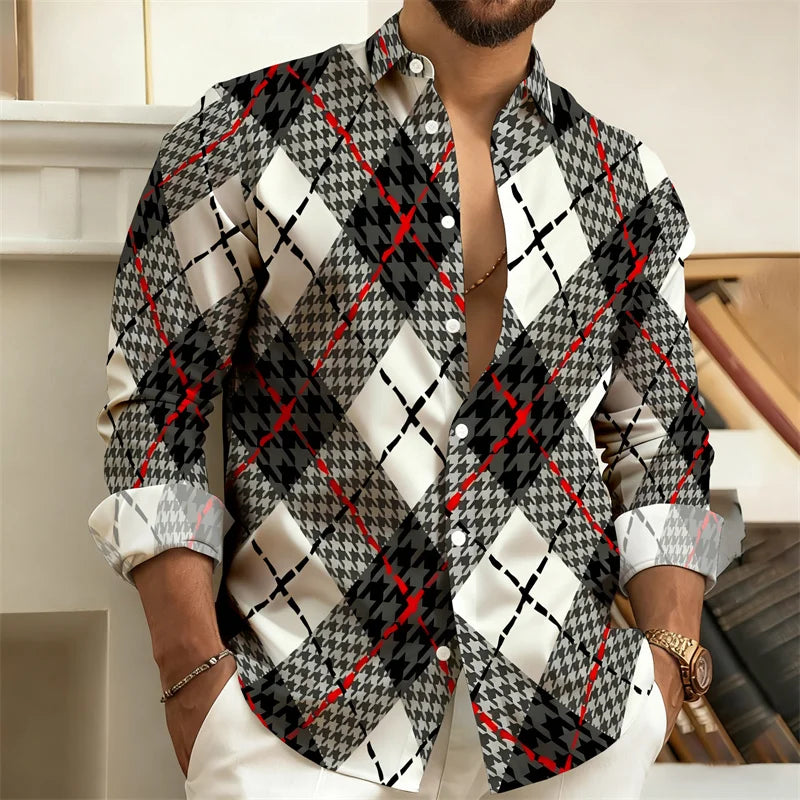 Chemise Homme Rayée Géométrique – CLEVI Paris