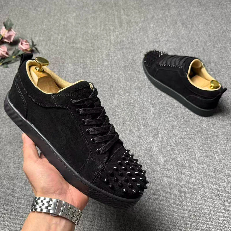 Sneakers Rivets Cuir Suède Plateforme – CLEVI Paris