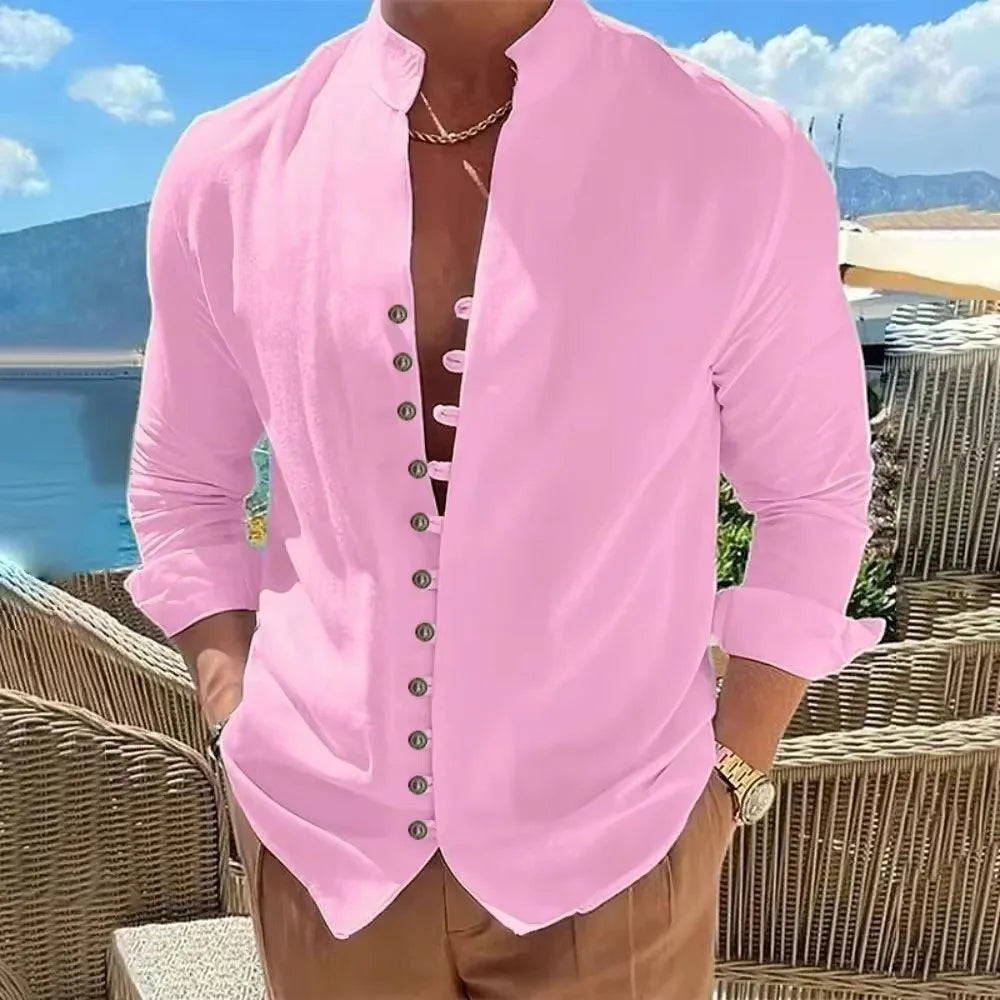 Chemise homme en coton et lin – CLEVI Paris