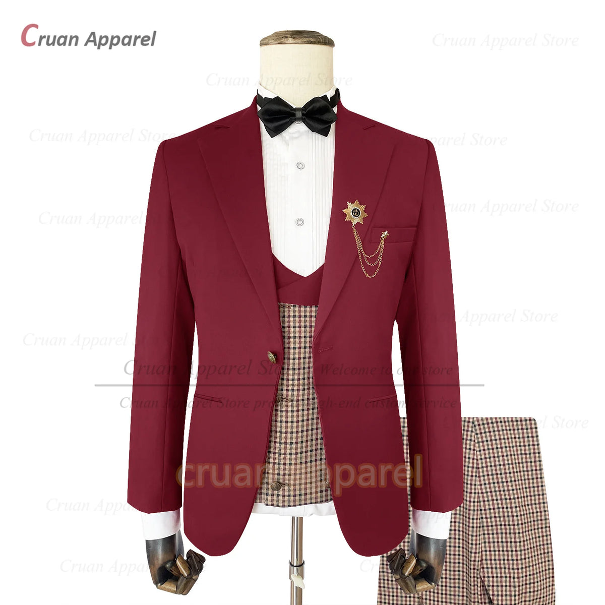 Costume homme 3 pièces à carreaux – CLEVI Paris