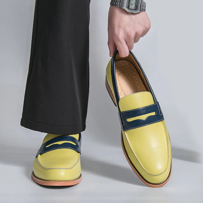 Loafers Cuir Rayé Driving Homme – CLEVI Paris