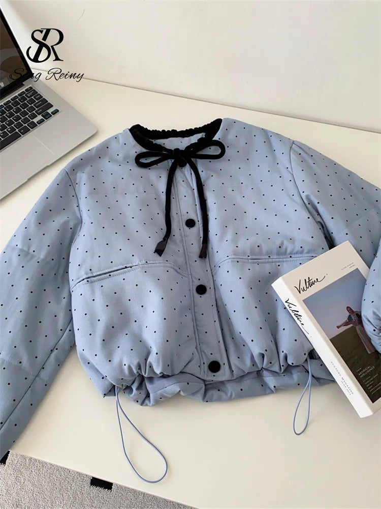 Veste courte femme rembourrée à pois – CLEVI Paris