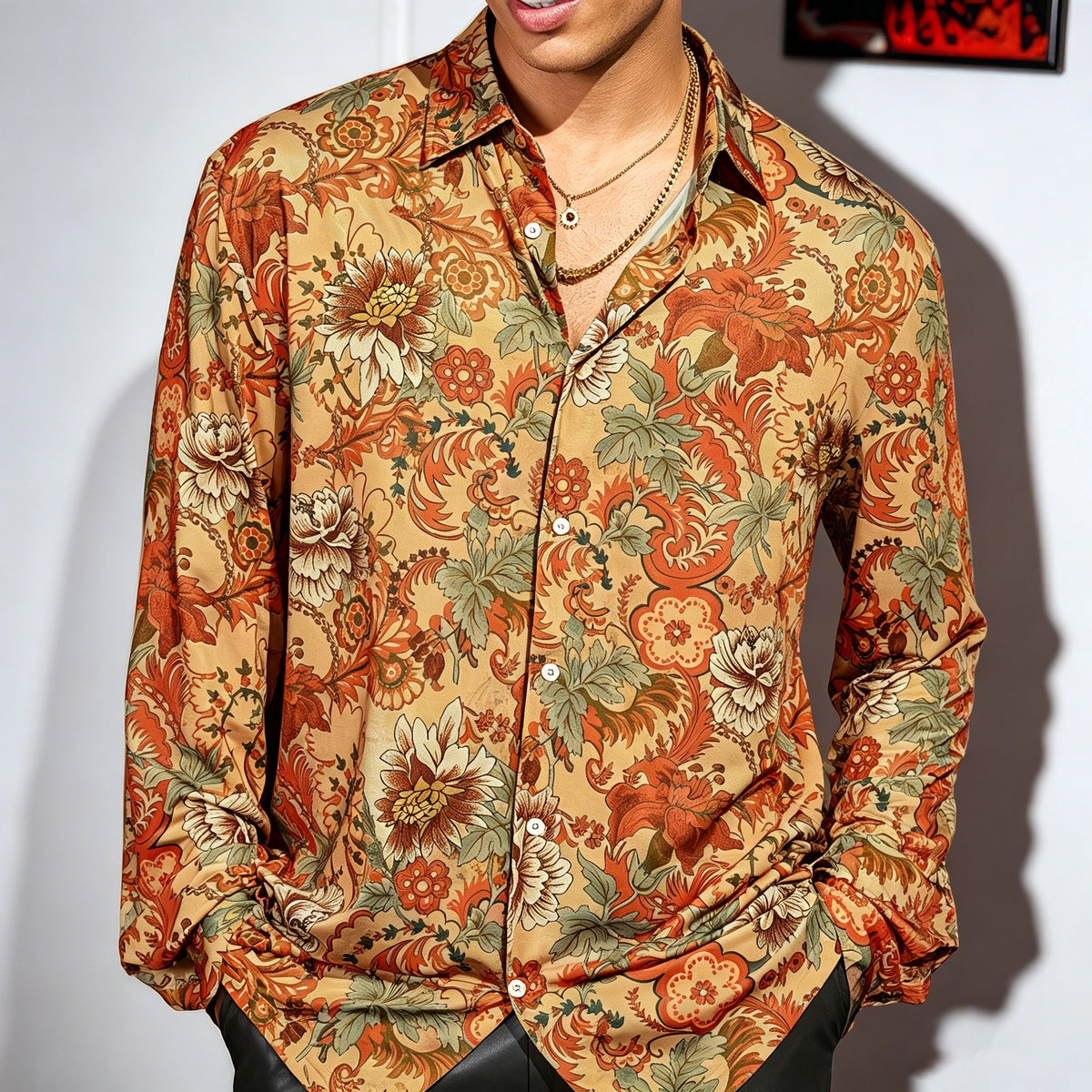 Chemise homme à imprimé floral – CLEVI Paris