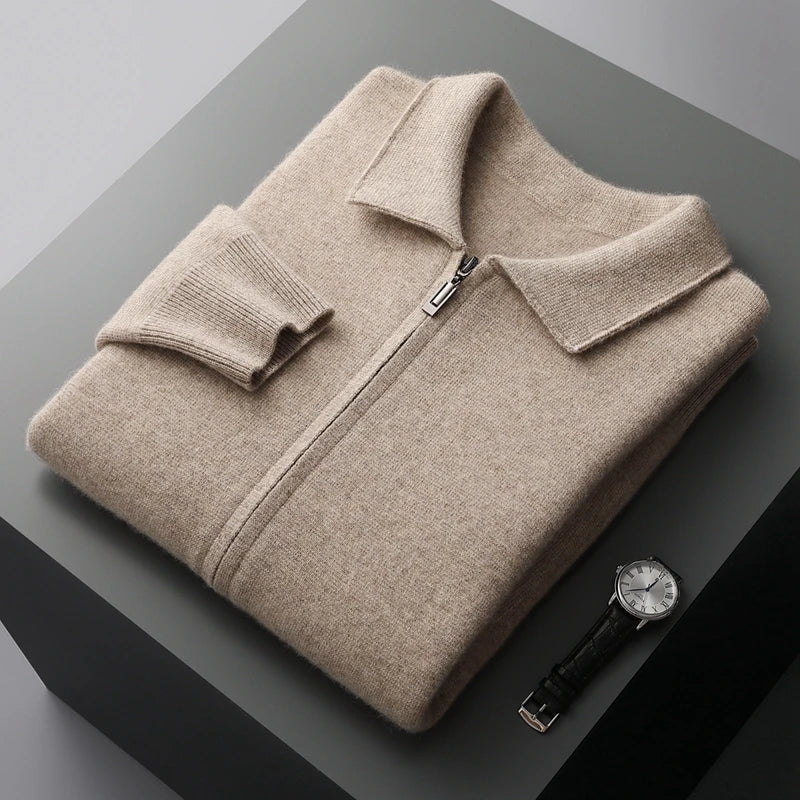 Ensemble homme laine mérinos et cardigan zippé – CLEVI Paris