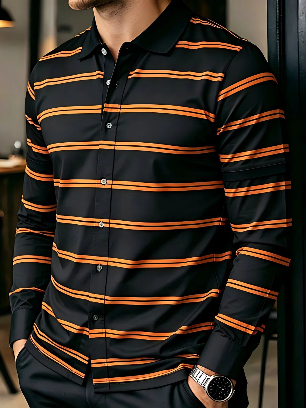Chemise homme rayée classique – CLEVI Paris