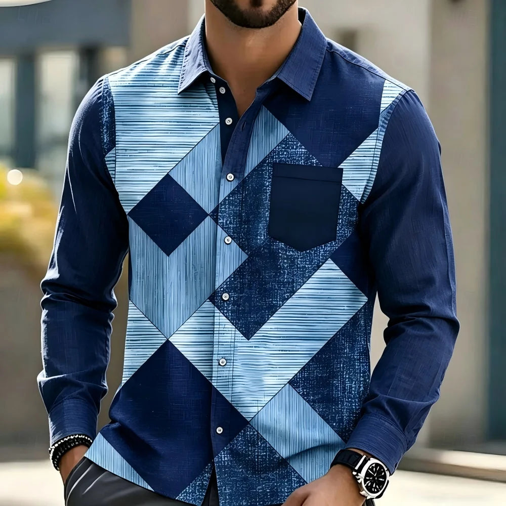 Chemise homme patchwork à carreaux – CLEVI Paris