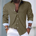 Chemise rayée homme manches longues – CLEVI Paris