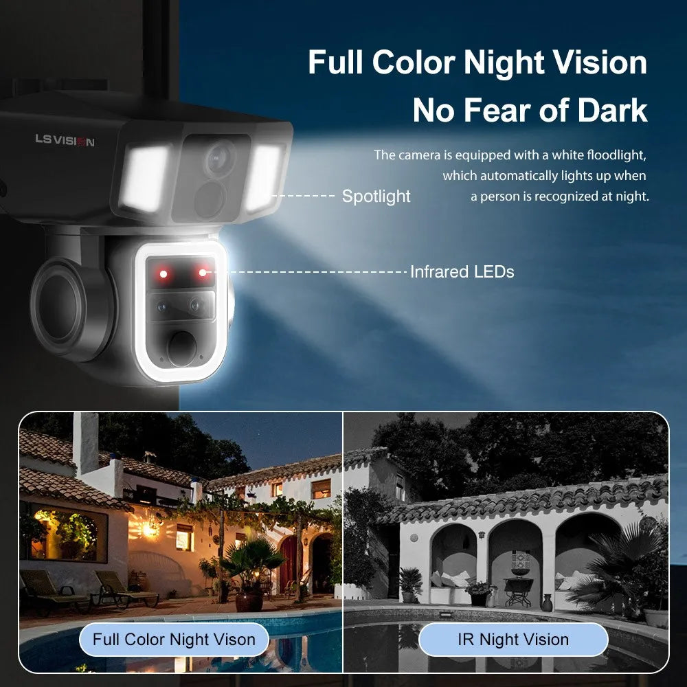 Caméra Surveillance Solaire LS VISION 4G Wi-Fi PTZ 10x Zoom IA IP66 – CLEVI Paris