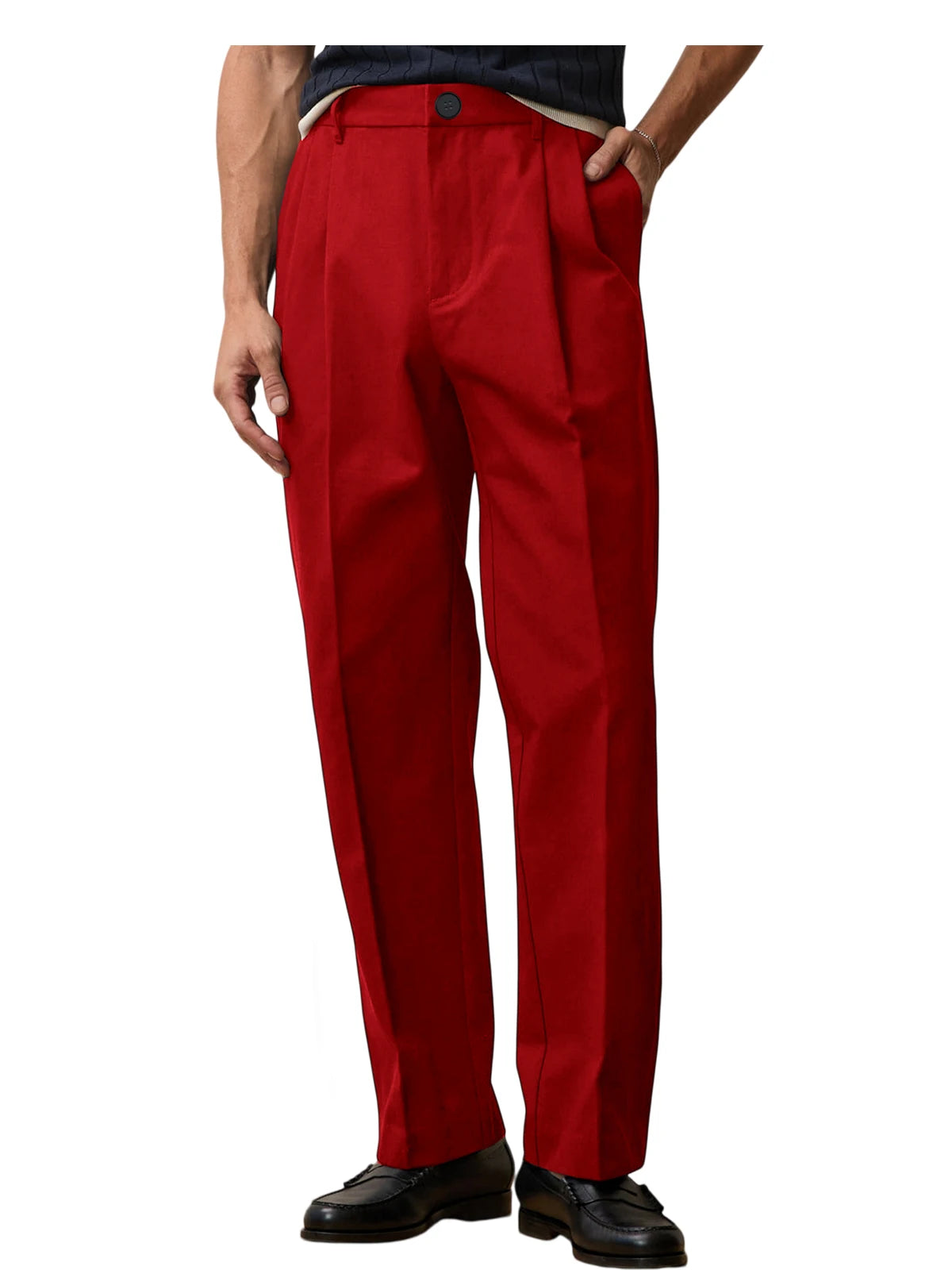 Pantalon homme taille haute coupe large – CLEVI Paris