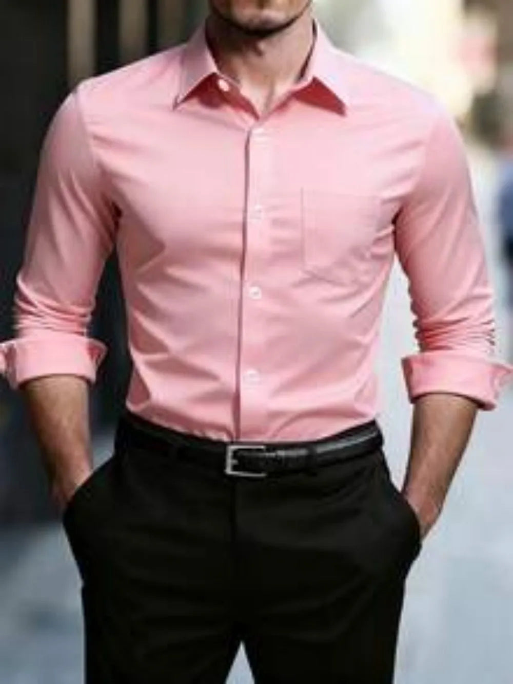 Chemise homme business unie en soie – CLEVI Paris