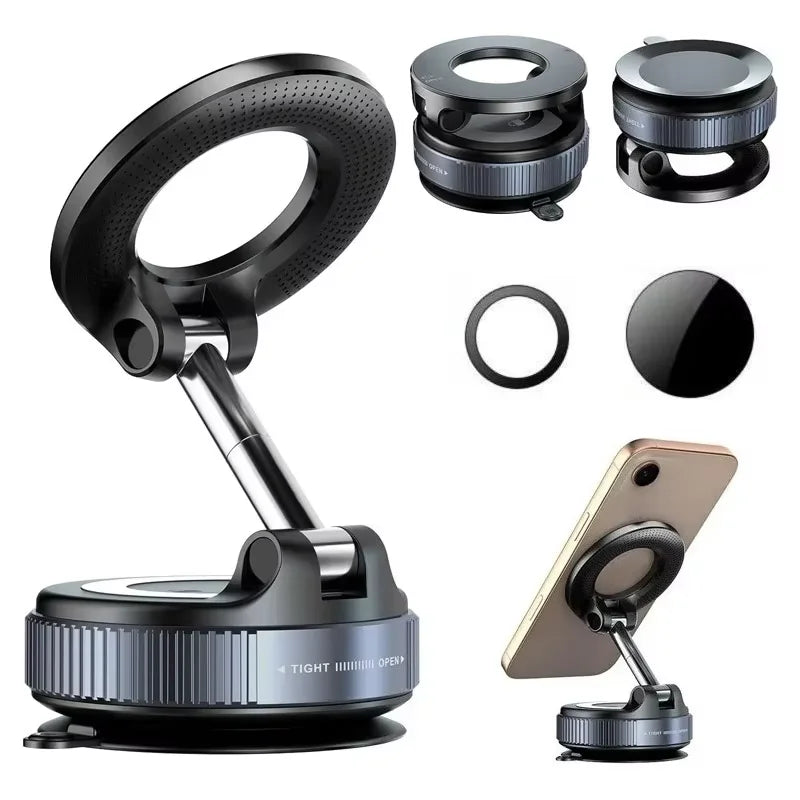 Support Téléphone Magnétique HOMEFISH K007 | Aluminium, 3 Axes, Ventouse, Voiture & Bureau – CLEVI Paris