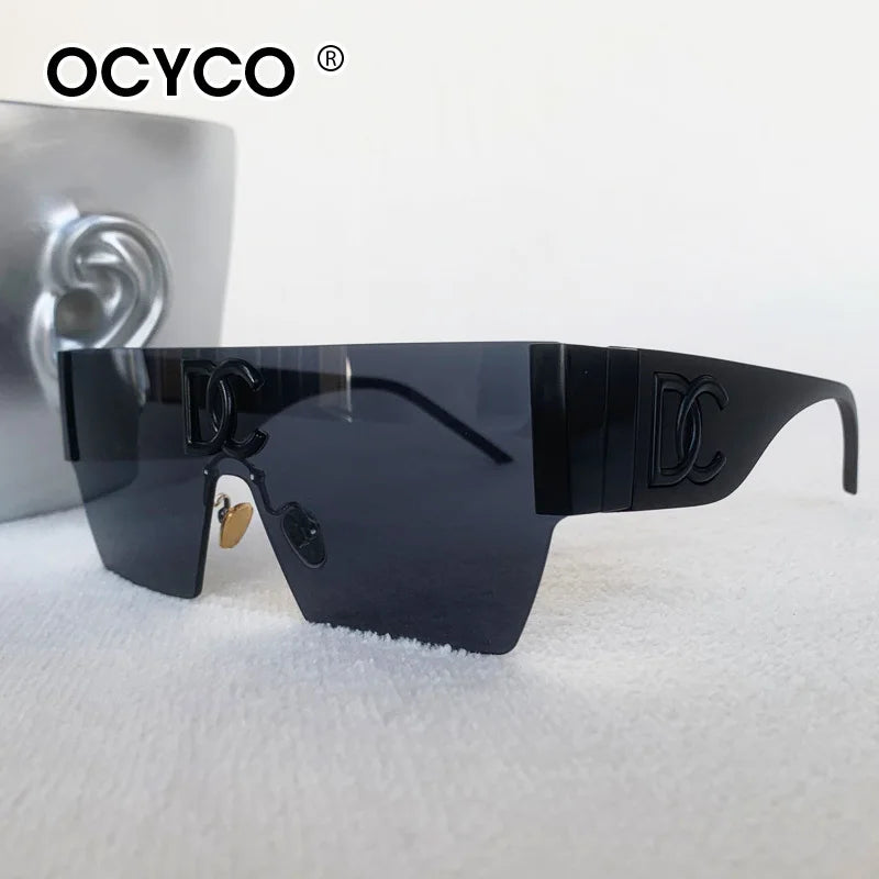 Lunettes de Soleil Carrées Sans Monture Vintage UV400 Dégradé Femme – CLEVI Paris