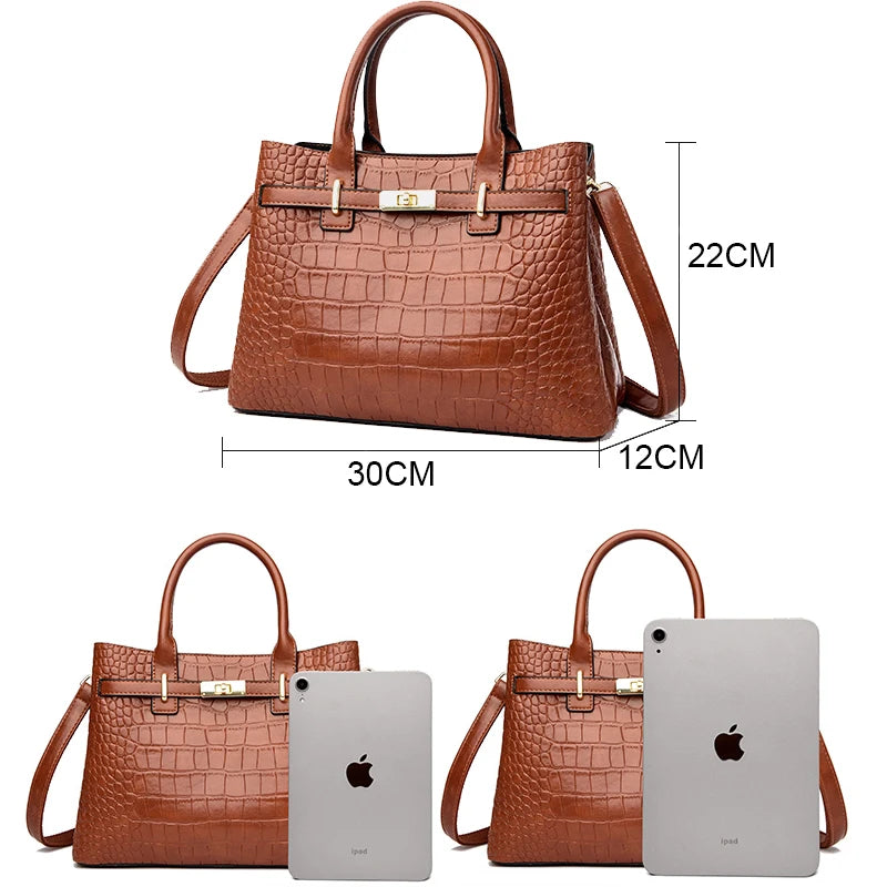 Sac à Main Femme LANYIBAIGE PU Vintage Motif Crocodile 30×12×22cm 5 Coloris – CLEVI Paris