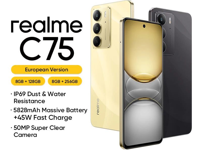 Smartphone realme C75 4G NFC 256 Go – CLEVI Paris