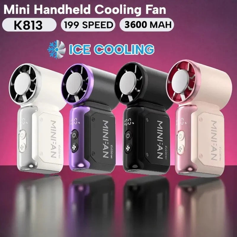 Mini ventilateur à main rechargeable 3600 mAh – CLEVI Paris