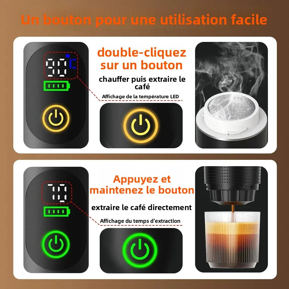 Machine expresso portable sans fil, 3-en-1, 20 bars – CLEVI Paris