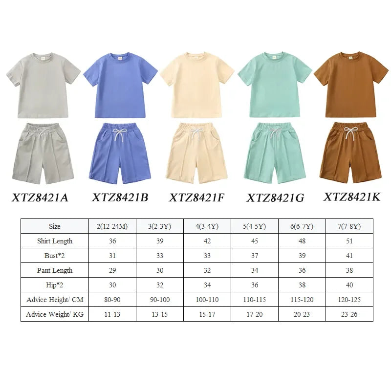 Ensemble enfant uni T-shirt et short à plis – CLEVI Paris