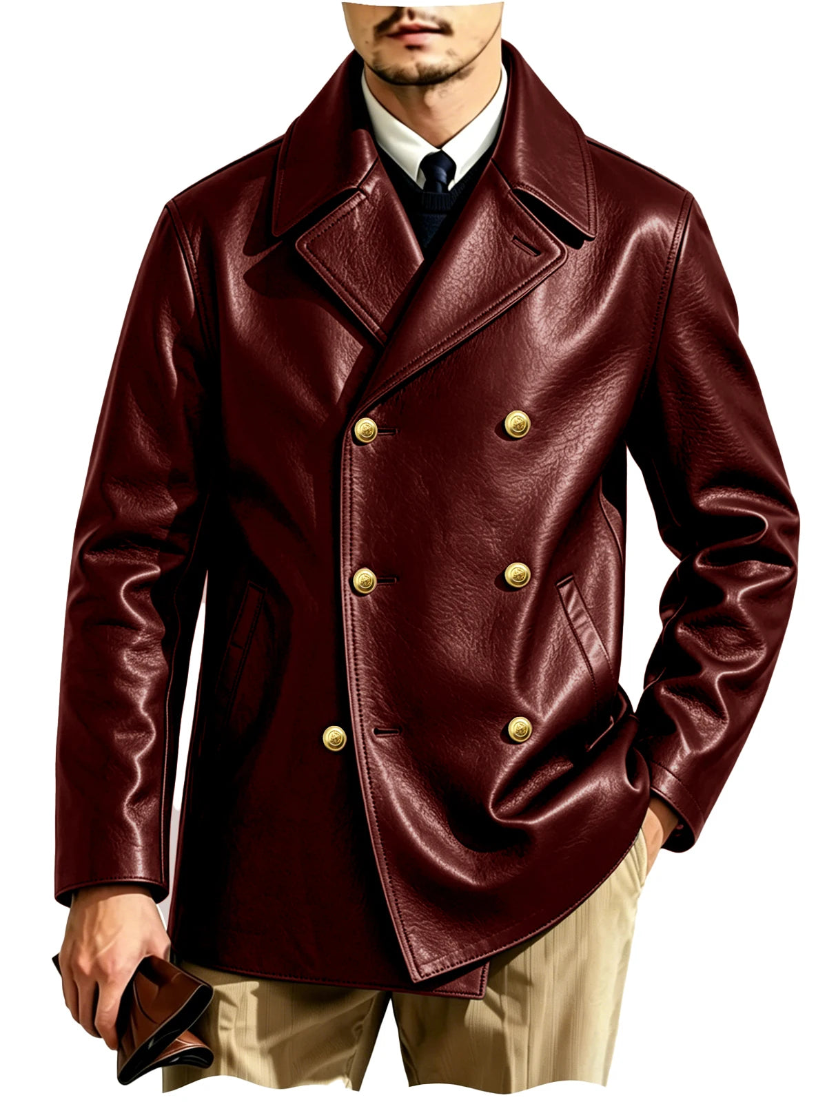 Blazer croisé effet cuir homme – CLEVI Paris