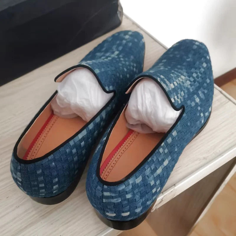 Mocassins homme LTTL en toile bleue – CLEVI Paris
