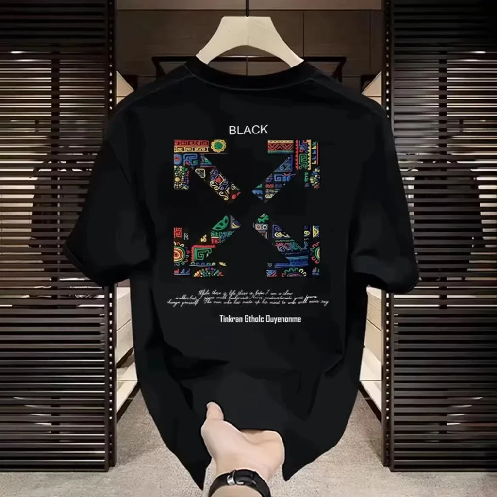 T-Shirt Unisexe Motif Floral 100% Coton Loose Fit Manches Courtes Streetwear S à XXXL 2 Coloris – CLEVI Paris