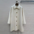 Manteau femme laine et cachemire boutonné – CLEVI Paris
