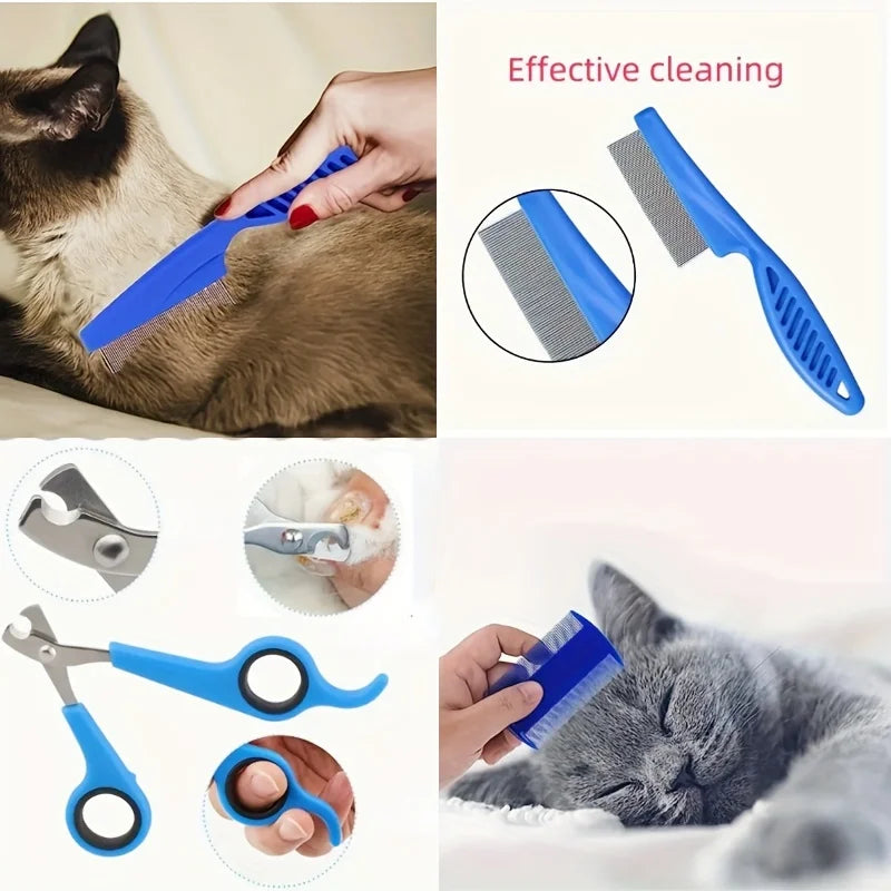 Kit de toilettage animaux 8 pièces avec peignes – CLEVI Paris