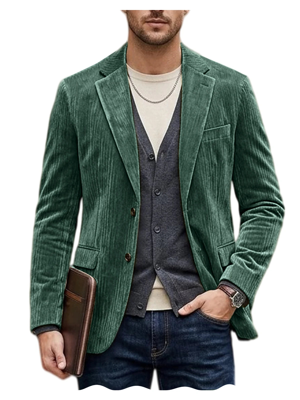 Blazer homme en velours côtelé, coupe ajustée – CLEVI Paris
