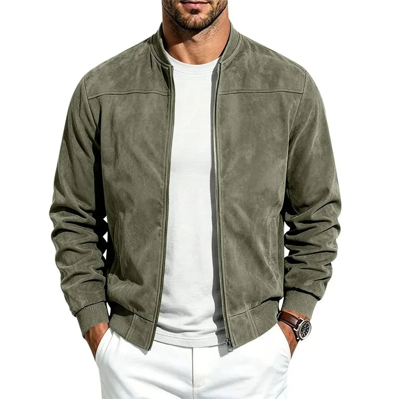 Blouson homme ample zippé à col rond – CLEVI Paris