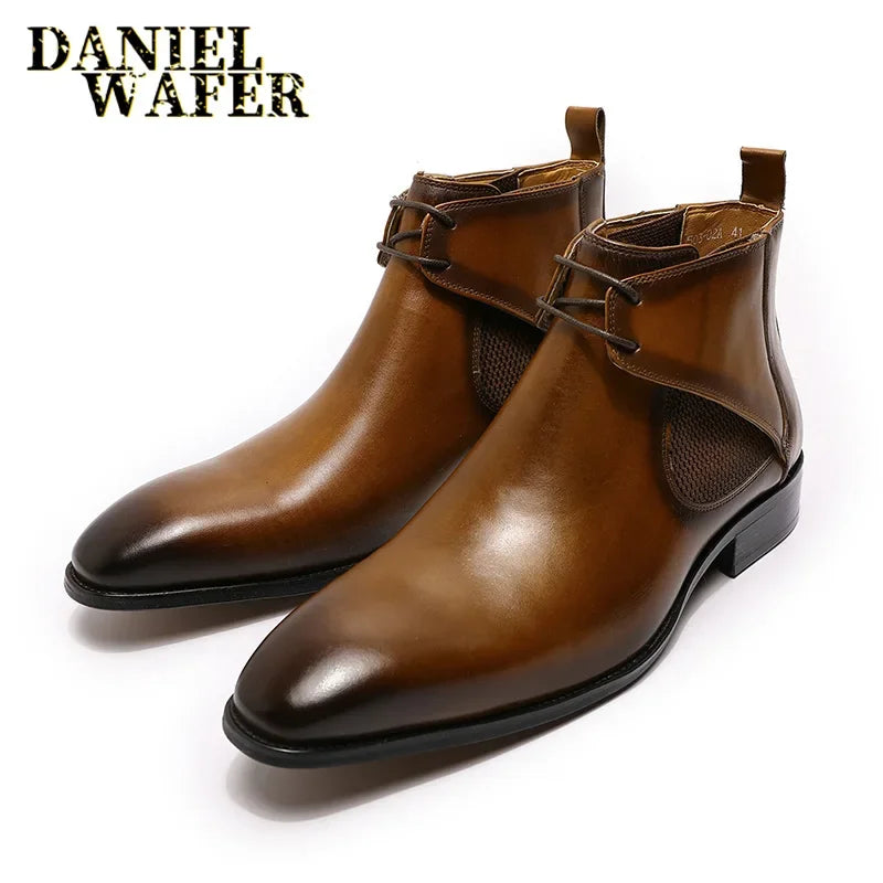 Bottines Chukka homme en cuir à lacets – CLEVI Paris