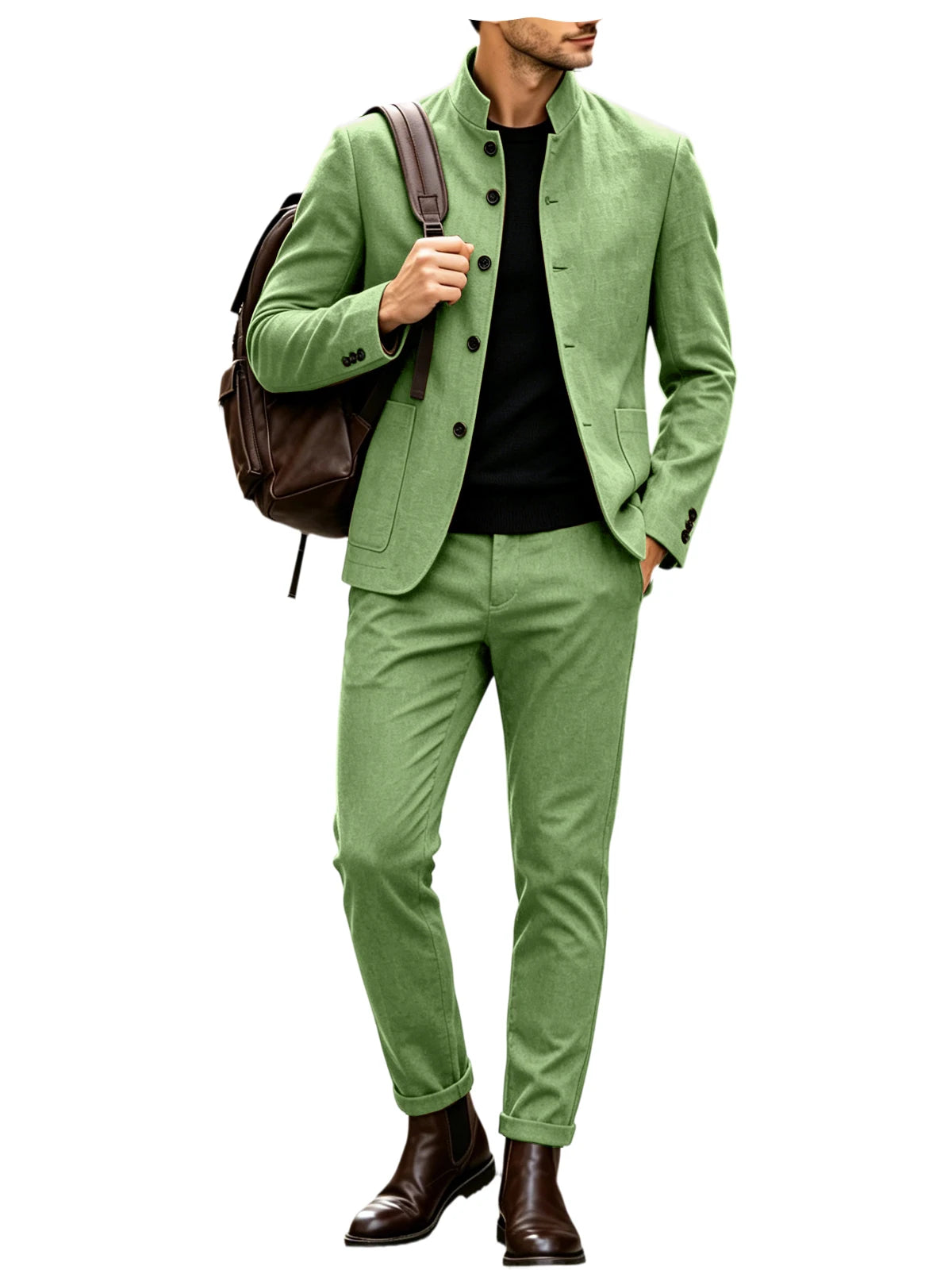 Costume homme 2 pièces col montant – CLEVI Paris