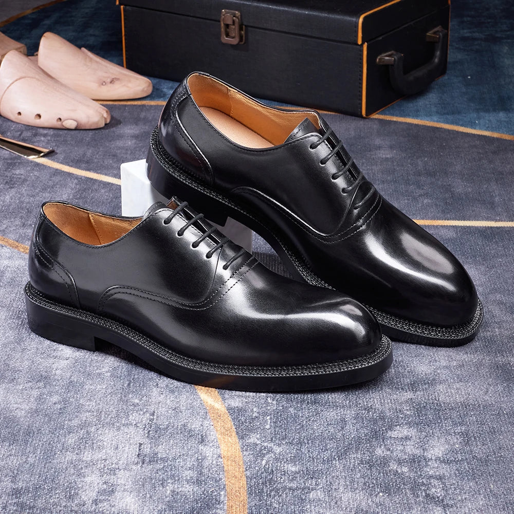 Oxford Wholecut Cuir Véritable Homme Respirant Rehaussant Bureau & Mariage – CLEVI Paris