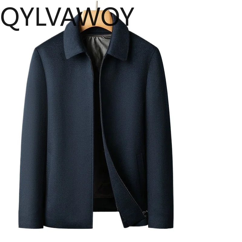 Veste homme laine et cachemire bleu foncé – CLEVI Paris