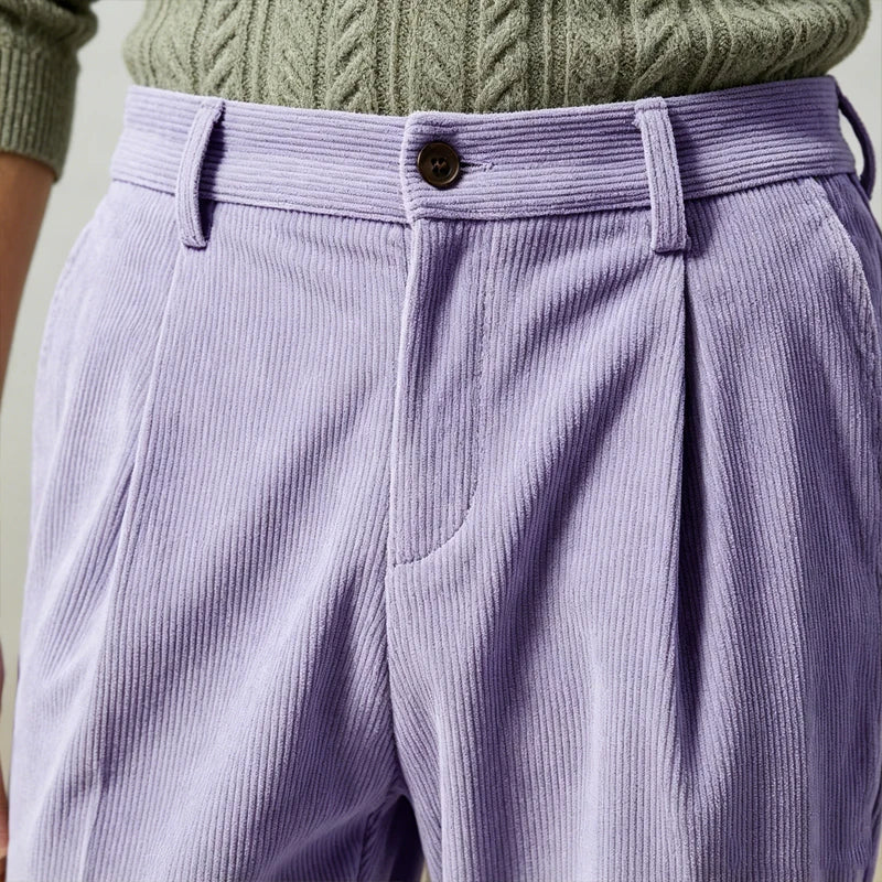 Pantalon homme en velours côtelé taille haute – CLEVI Paris