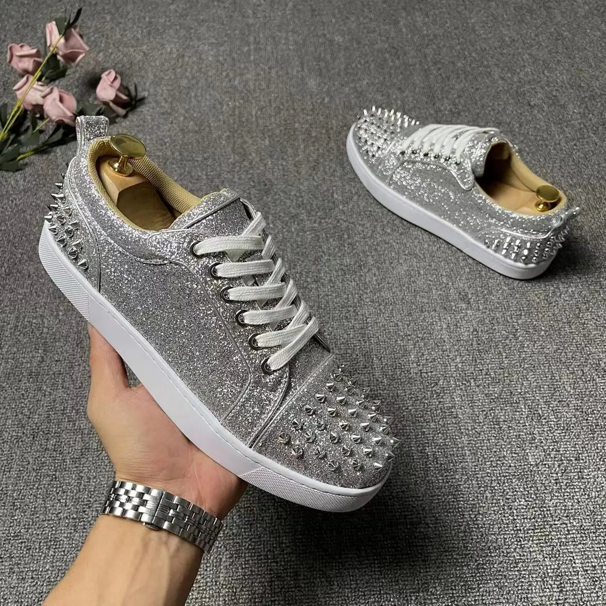 Sneakers Plates Punk Rivets Microfibre Unisexe – CLEVI Paris