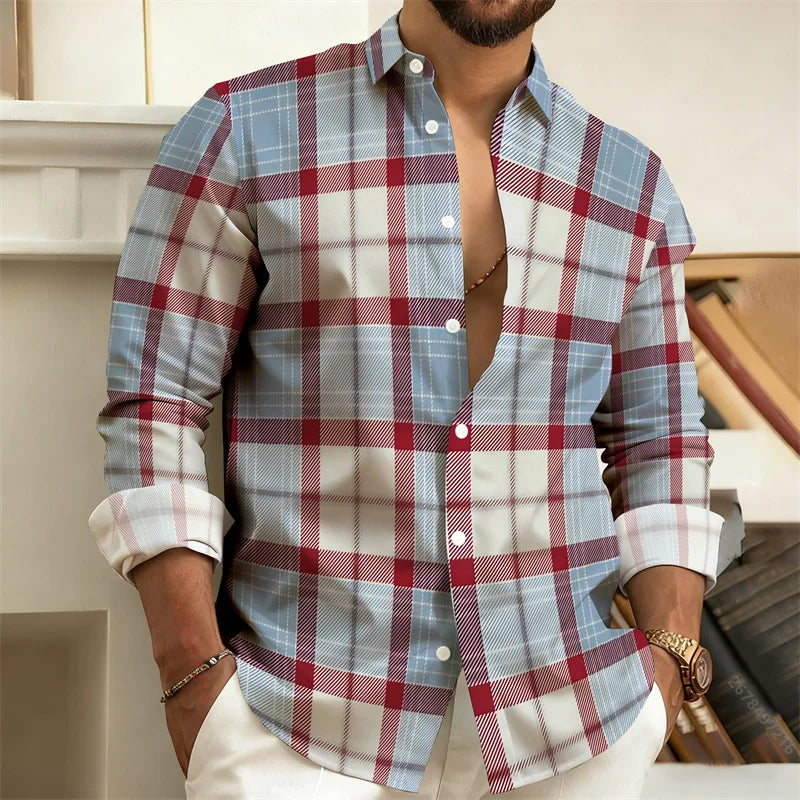 Chemise homme imprimée géométrique – CLEVI Paris