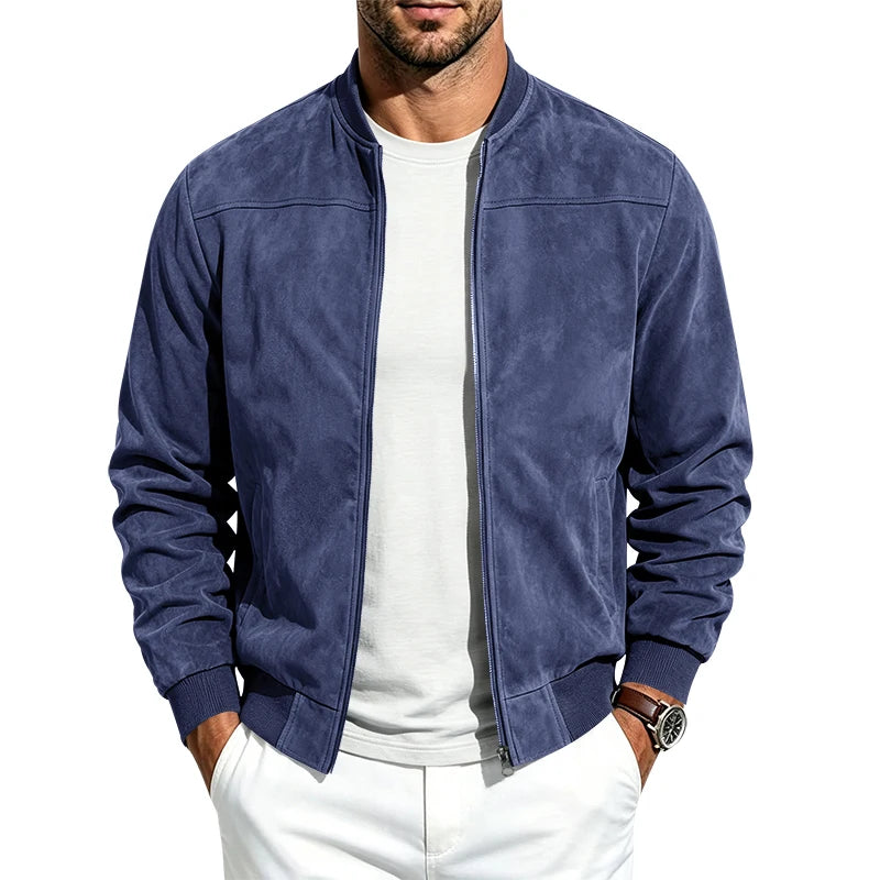 Blouson aviateur homme zippé à col rond – CLEVI Paris