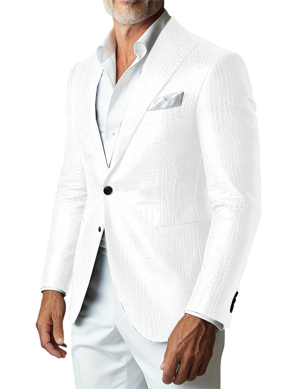 Veste homme en similicuir effet crocodile – CLEVI Paris
