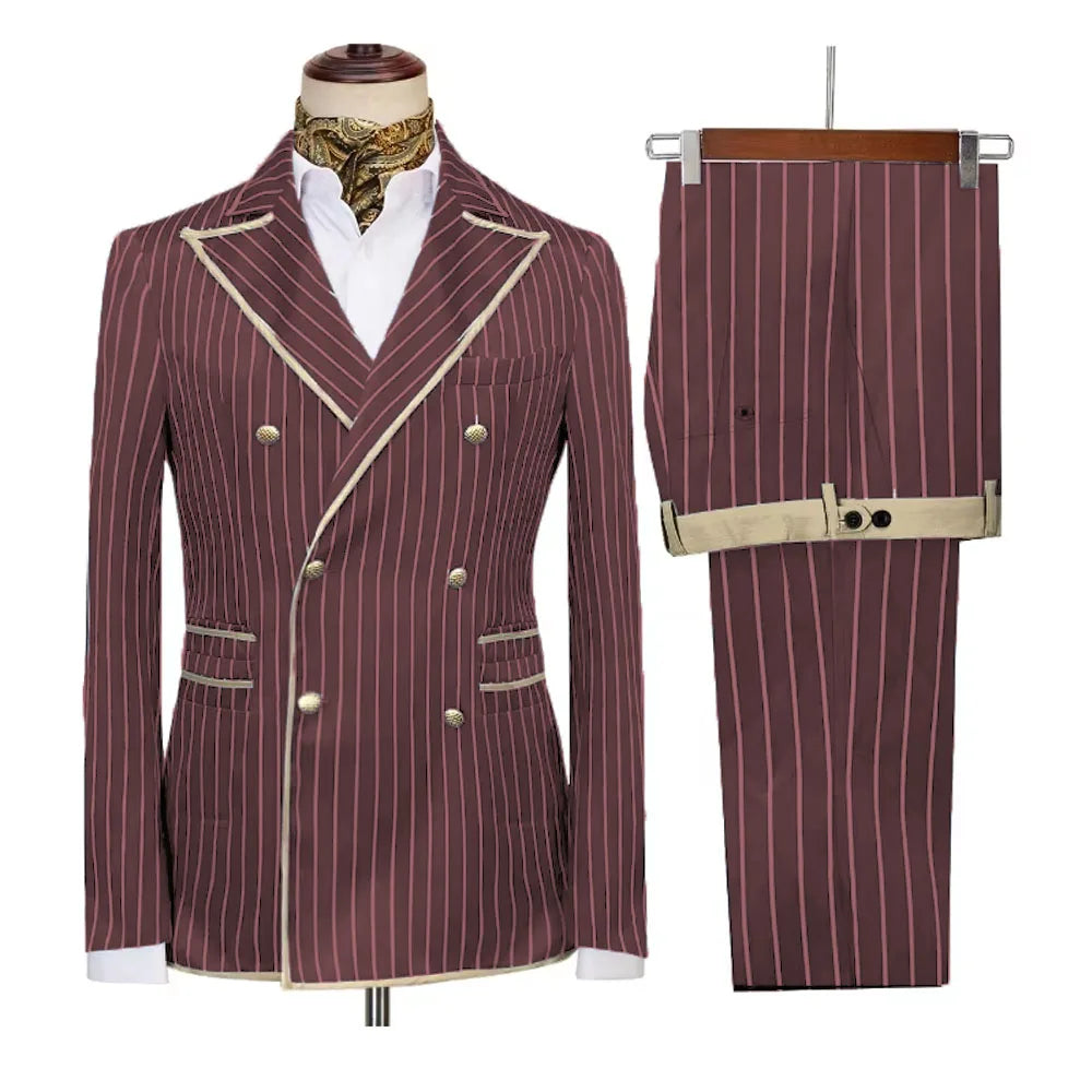 Costume homme rayé 2 pièces – CLEVI Paris